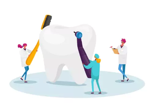 An illustration of a teeth cleaning is seen. Total Dental Care offers Teeth Cleaning in Peoria IL